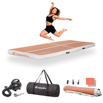 Airtrack inSPORTline Airstunt 300x100x10 cm mocha mousse s elektrickou pumpou Airtrack inSPORTline Airstunt 300x100x10 cm mocha mousse s elektrickou pumpou