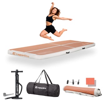 Airtrack inSPORTline Airstunt 300x100x10 cm mocha mousse s ruční pumpou Airtrack inSPORTline Airstunt 300x100x10 cm mocha mousse s ruční pumpou