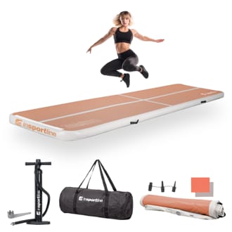 Airtrack inSPORTline Airstunt 400x100x10 cm mocha mousse s ru�n� pumpou