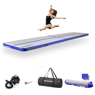 Airtrack inSPORTline Airstunt 500x100x10 cm bílo-modrá s elektrickou pumpou Airtrack inSPORTline Airstunt 500x100x10 cm bílo-modrá s elektrickou pumpou