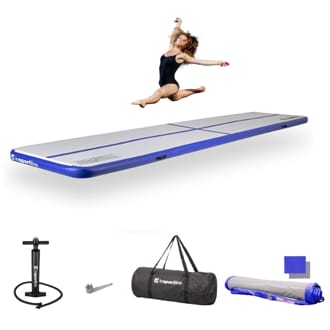 Airtrack inSPORTline Airstunt 500x100x10 cm bílo-modrá s ruční pumpou Airtrack inSPORTline Airstunt 500x100x10 cm bílo-modrá s ruční pumpou