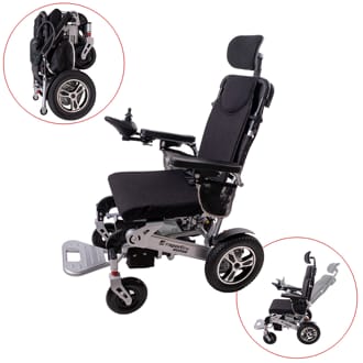 Elektrický invalidní vozík inSPORTline Hawkie Evo II s polohovatelným opěradlem • 700W • 30,55kg • do 130kg • až 24km dojezd Elektrický invalidní vozík inSPORTline Hawkie Evo II s polohovatelným opěradlem • 700W • 30,55kg • do 130kg • až 24km dojezd