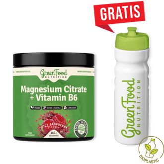 GreenFood Magnesium Citrate + Vitamin B6 + Ekologick� l�hev zdarma