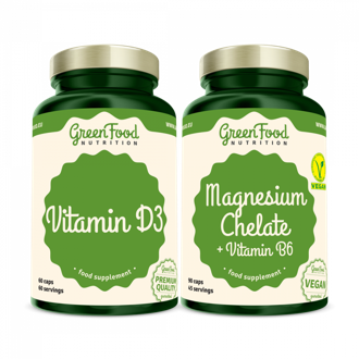Náhled - GreenFood Nutrition Magnesium Chelate 90cps + Vitamin D3 60cps. Náhled - GreenFood Nutrition Magnesium Chelate 90cps + Vitamin D3 60cps.