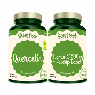 GreenFood Nutrition Quercetin 90 kapslí +Vitamin C 500mg 60 kapslí GreenFood Nutrition Quercetin 90 kapslí +Vitamin C 500mg 60 kapslí