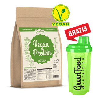 GreenFood Nutrition Vegan protein + Shaker 500ml Gratis GreenFood Nutrition Vegan protein + Shaker 500ml Gratis