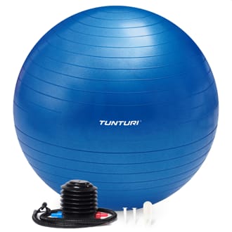 Gymnastick� m�� s pumpi�kou TUNTURI zes�len� 90 cm Modr�