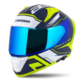 Moto přilba Cassida Aero Drome modrá/žlutá fluo/světle modrá/bílá Moto přilba Cassida Aero Drome modrá/žlutá fluo/světle modrá/bílá