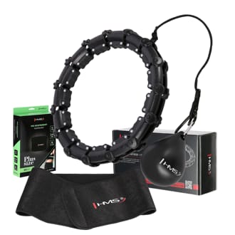 Sada černé masážní Hula Hoop se závažím HMS HHW11 a zeštíhlujícího bederního pásu HMS BR163 PLUS SIZE Sada černé masážní Hula Hoop se závažím HMS HHW11 a zeštíhlujícího bederního pásu HMS BR163 PLUS SIZE