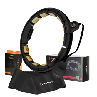Sada masážní hula hoop HMS HHM13 se závažím, magnety a počítadlem a zeštíhlujícího pásu BR163 černá Sada masážní hula hoop HMS HHM13 se závažím, magnety a počítadlem a zeštíhlujícího pásu BR163 černá