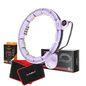 Sada masážní hula hoop HMS HHM13 se závažím, magnety a počítadlem a zeštíhlujícího pásu BR163 fialová Sada masážní hula hoop HMS HHM13 se závažím, magnety a počítadlem a zeštíhlujícího pásu BR163 fialová