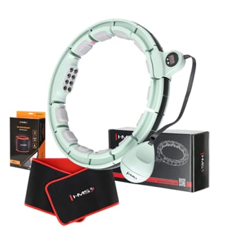 Sada masážní hula hoop HMS HHM13 se závažím, magnety a počítadlem a zeštíhlujícího pásu BR163 zelená Sada masážní hula hoop HMS HHM13 se závažím, magnety a počítadlem a zeštíhlujícího pásu BR163 zelená