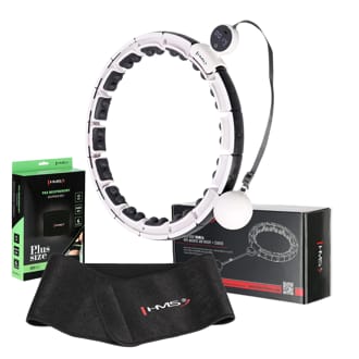 Sada masážní hula hoop HMS HHM16 bílá se závažím, magnety a počítadlem a zeštíhlujícího pásu BR163 PLUS SIZE Sada masážní hula hoop HMS HHM16 bílá se závažím, magnety a počítadlem a zeštíhlujícího pásu BR163 PLUS SIZE