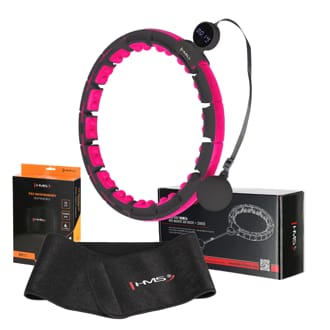 Sada masážní hula hoop HMS HHM16 černá se závažím, magnety a počítadlem a zeštíhlujícího pásu BR163 Sada masážní hula hoop HMS HHM16 černá se závažím, magnety a počítadlem a zeštíhlujícího pásu BR163