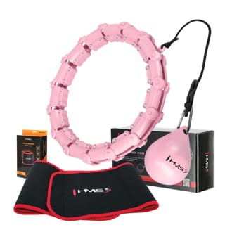 Sada masážní hula hoop HMS HHW02 se závažím a zeštíhlujícího pásu BR163 růžová Sada masážní hula hoop HMS HHW02 se závažím a zeštíhlujícího pásu BR163 růžová