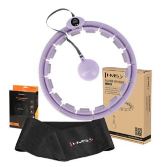 Sada masážní hula hoop HMS HHW09 se závažím a počítadlem a zeštíhlujícího pásu BR163 fialová Sada masážní hula hoop HMS HHW09 se závažím a počítadlem a zeštíhlujícího pásu BR163 fialová