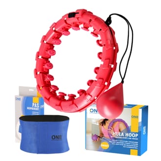 Sada masážní hula hoop ONE Fitness OHA01 se závažím a zeštíhlujícího pásu BR125 červená Sada masážní hula hoop ONE Fitness OHA01 se závažím a zeštíhlujícího pásu BR125 červená