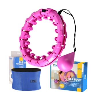 Sada masážní hula hoop ONE Fitness OHA01 se závažím a zeštíhlujícího pásu BR125 fialová Sada masážní hula hoop ONE Fitness OHA01 se závažím a zeštíhlujícího pásu BR125 fialová