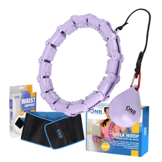 Sada masážní hula hoop ONE Fitness OHA02 se závažím a zeštíhlujícího pásu BR160 fialová Sada masážní hula hoop ONE Fitness OHA02 se závažím a zeštíhlujícího pásu BR160 fialová