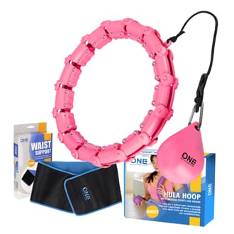 Sada masážní hula hoop ONE Fitness OHA02 se závažím a zeštíhlujícího pásu BR160 růžová Sada masážní hula hoop ONE Fitness OHA02 se závažím a zeštíhlujícího pásu BR160 růžová