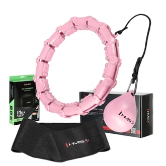 Sada růžové masážní Hula Hoop se závažím HMS HHW11 a zeštíhlujícího bederního pásu HMS BR163 PLUS SIZE Sada růžové masážní Hula Hoop se závažím HMS HHW11 a zeštíhlujícího bederního pásu HMS BR163 PLUS SIZE
