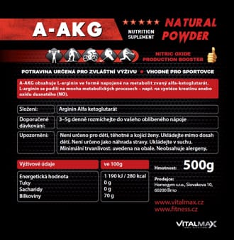 Vitalmax A-AKG natural 500g Vitalmax A-AKG natural 500g