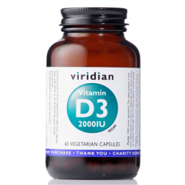 Náhled - Viridian Vitamin D3 2000IU 60 kapslí