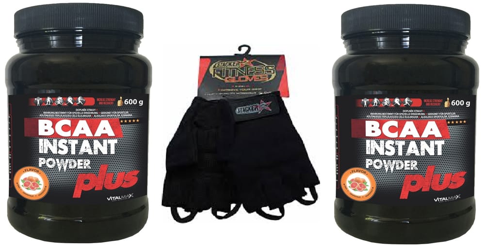AKCE 2x Vitalmax BCAA INSTANT POWDER Plus 600g + Rukavice Stacker2 ...